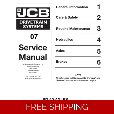 JCB DRIVETRAIN SD40 AXLES SERVICE REPAIR MANUAL JCB DRIVETRAIN SD40 AXLES SERVICE REPAIR MANUAL